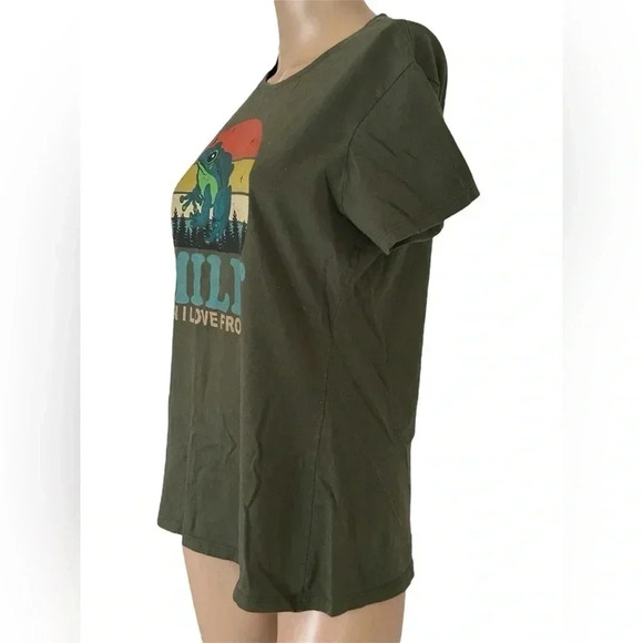 MILF Man I Love Frogs Crew Neck 100% Cotton Short Sleeved Women’s Size M Tee - Picture 2 of 7